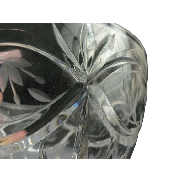 Glass Bowl Etched Cut Crystal Starburst Ray Design - Picture 9 of 9